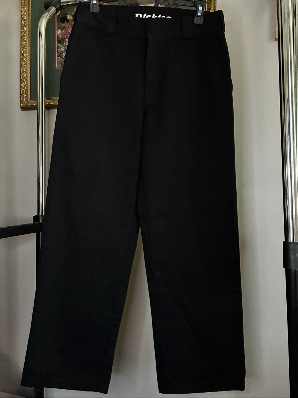 Dickies Black Straight Worker Crop Roll Hem Pants 28in waist